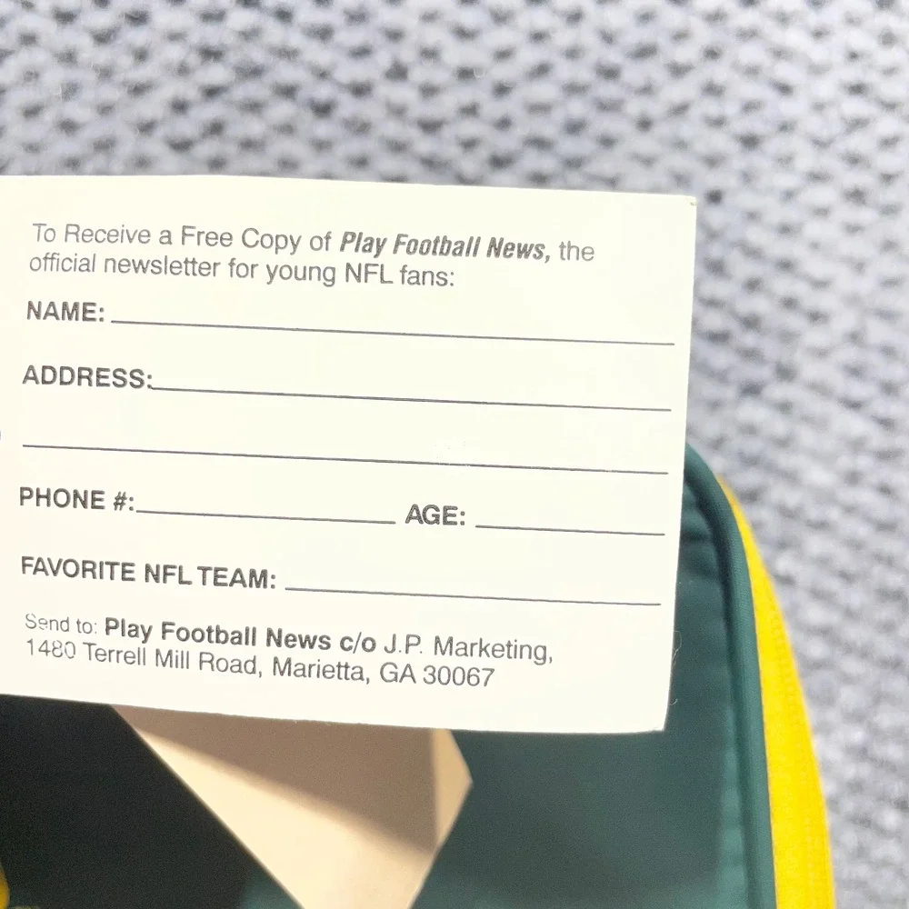 Vintage 90's Green Bay Packers Brett Favre Backpack  NFL Deadstock NWT